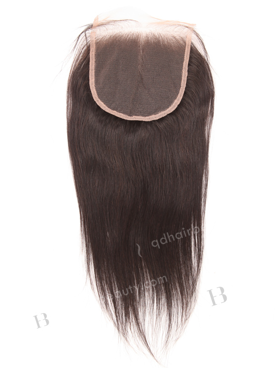 In Stock Indian Remy Hair 12" Straight Natural Color Top Closure STC-398